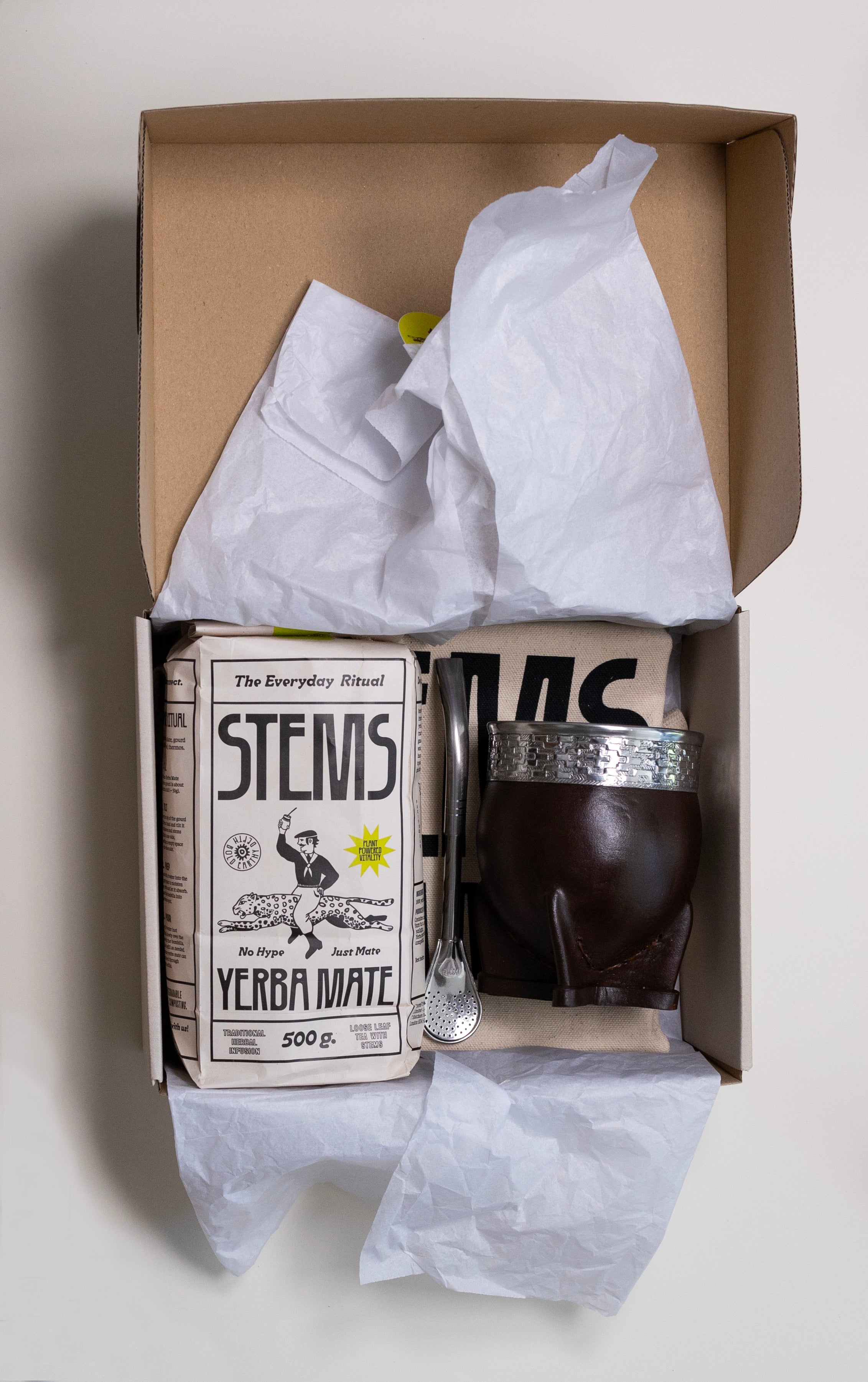 Mate gourd and bombilla set - Leather
