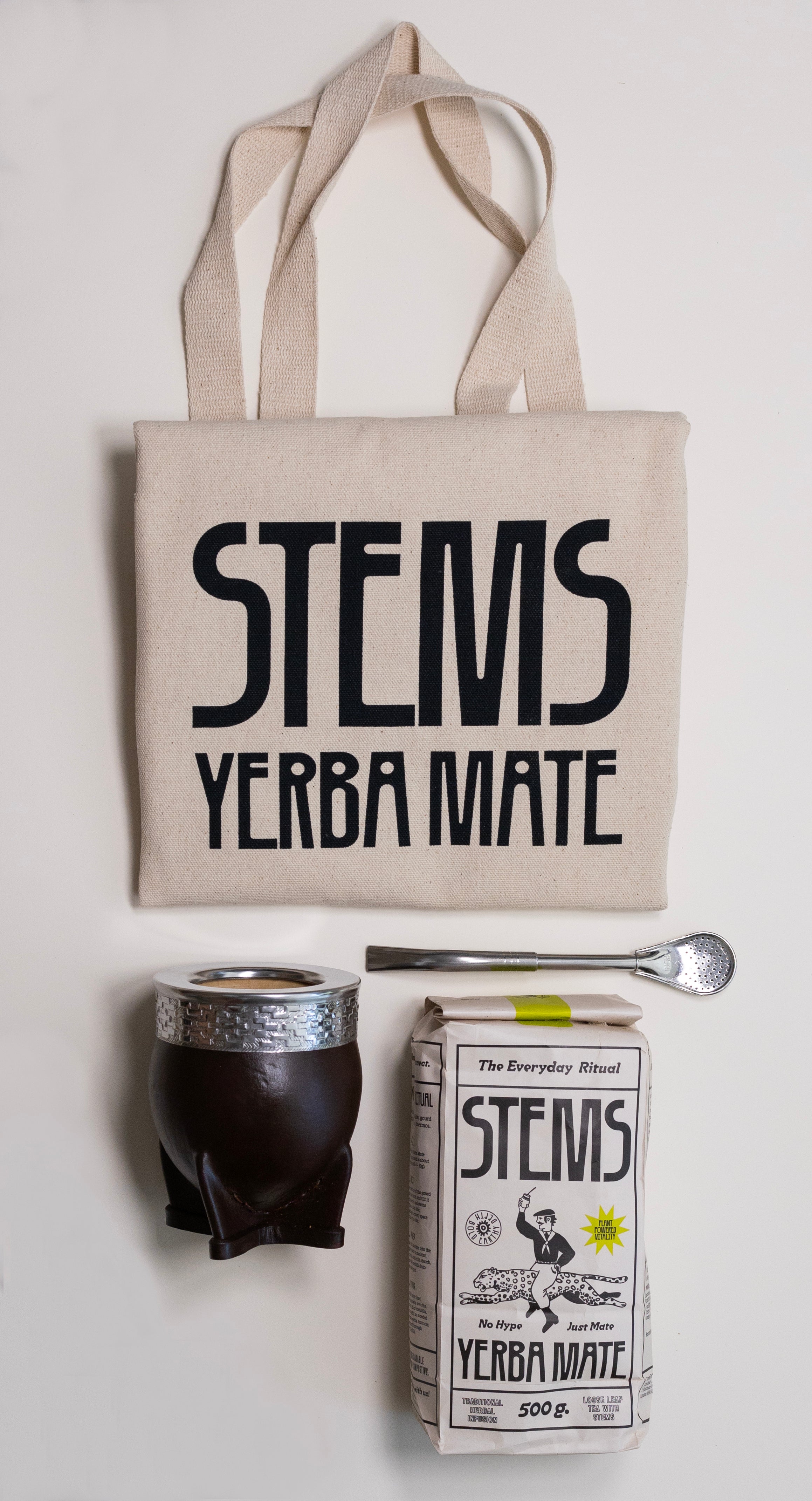 Mate gourd and bombilla set - Leather